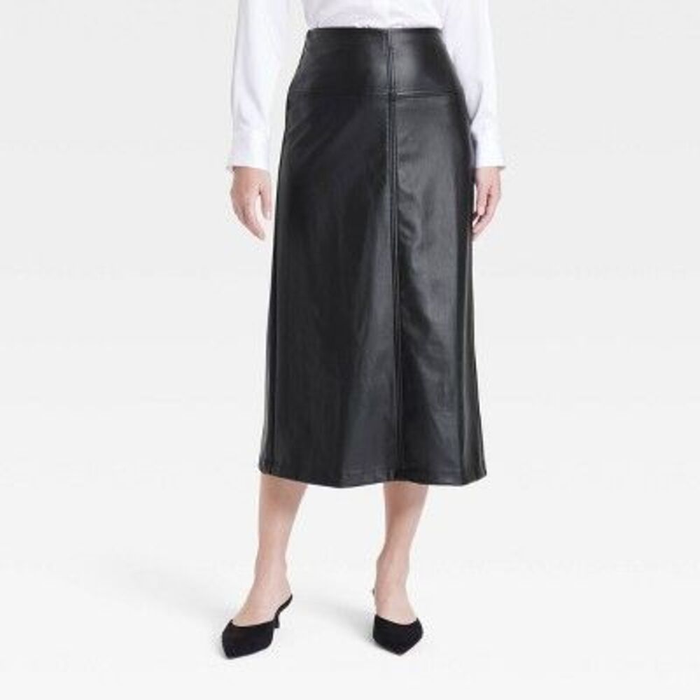 a new day Black Midi Skirt